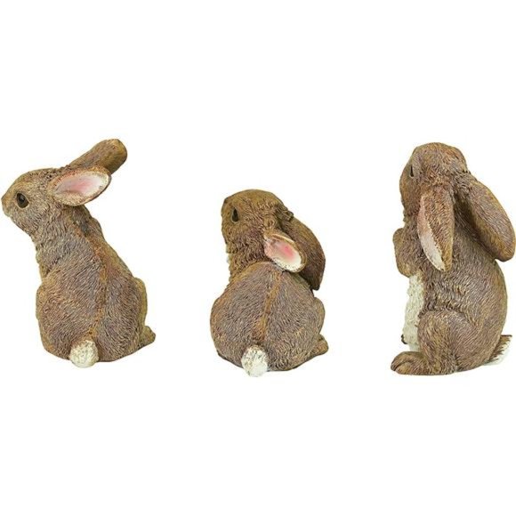 The Bunny Den Rabbits Indoor/Outdoor Garden Animal Statues,3Inches Wide,4 Inches - Picture 4 of 6